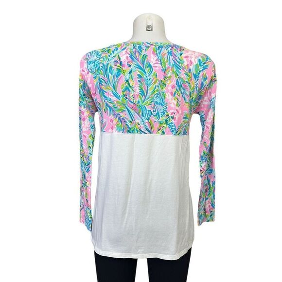 Lilly Pulitzer Finn Long Sleeve Top Cotton Multi Unicorn of the Sea Size XXS - Picture 5 of 9